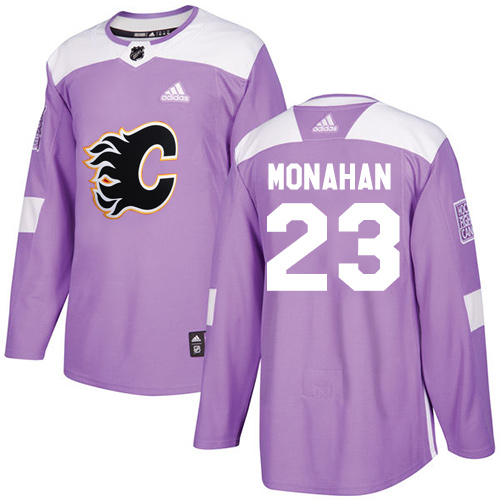 Adidas Flames #23 Sean Monahan Purple Authentic Fights Cancer Stitched NHL Jersey